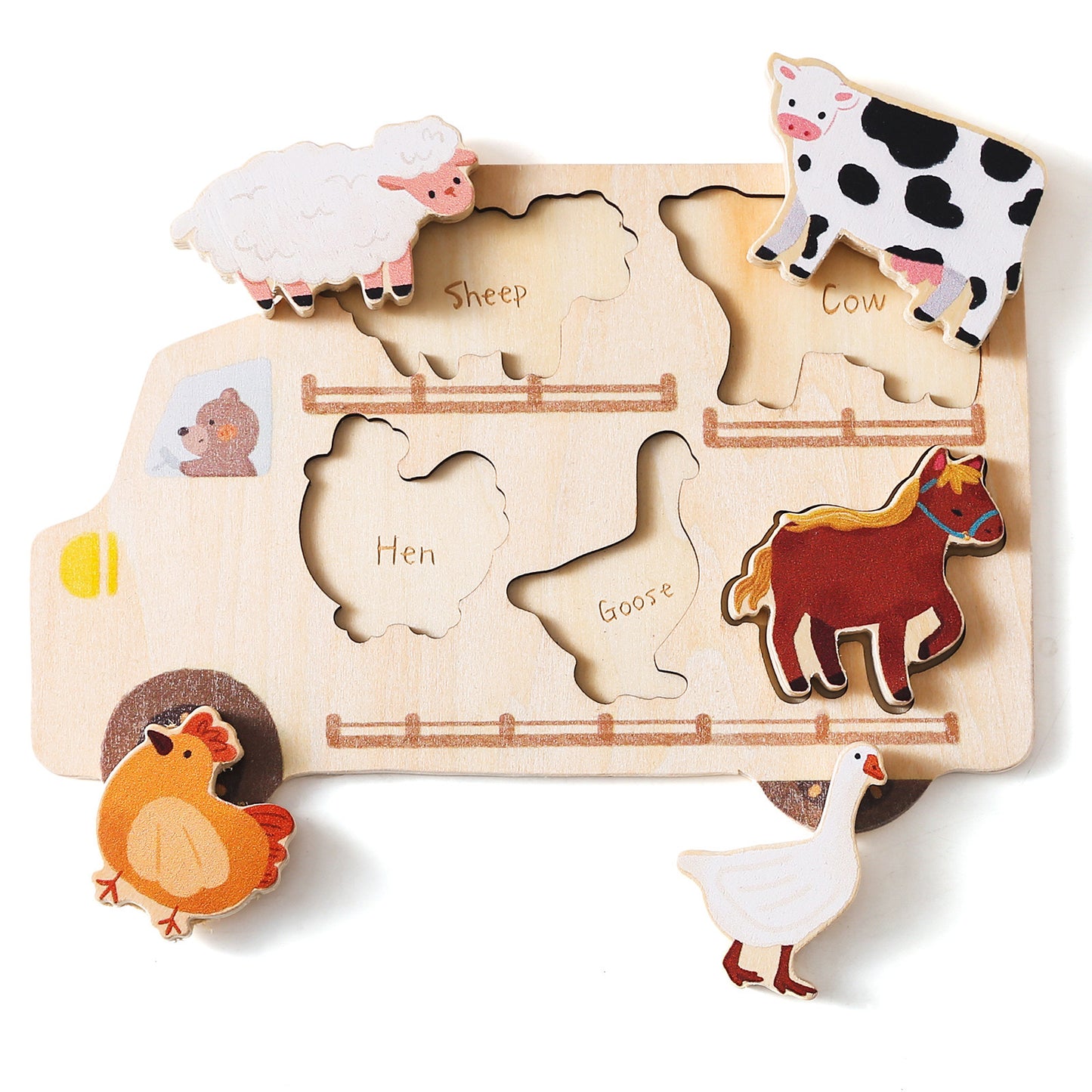 WOODEN PUZZLE (FARM & CAR)