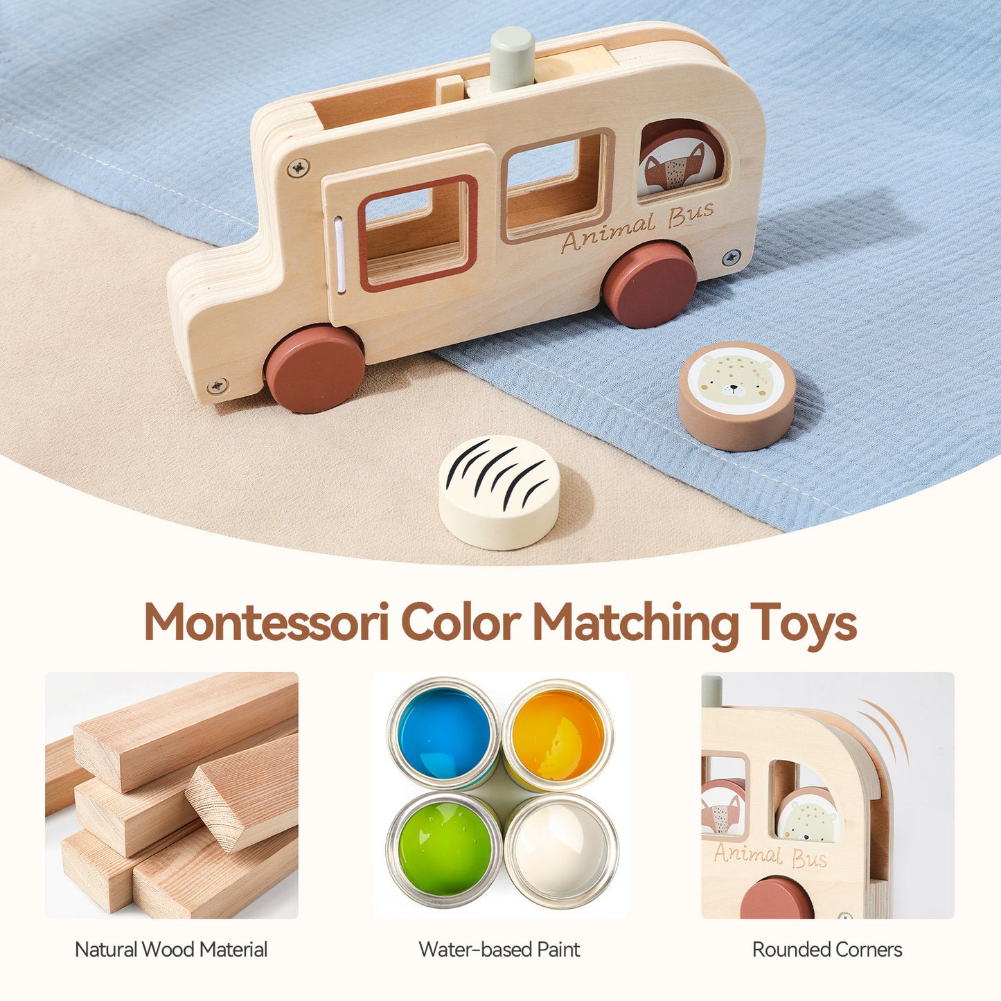 WOODEN TOY (ANIMAL BUS)