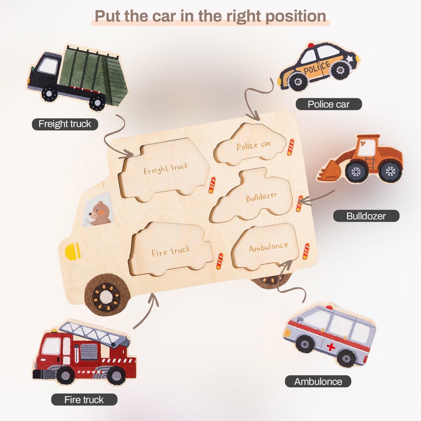 WOODEN PUZZLE (FARM & CAR)