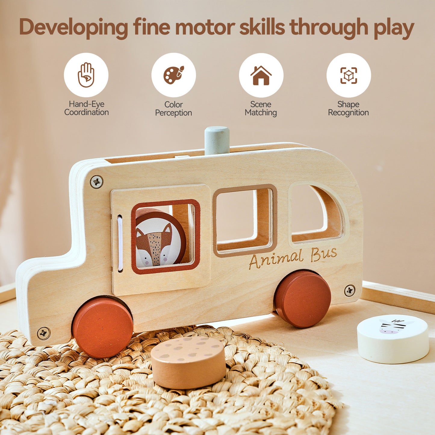WOODEN TOY (ANIMAL BUS)