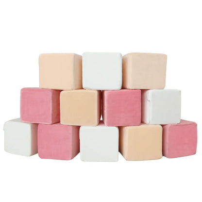 PLUSH FOAM BLOCKS (SQUARE) - Pink/Beige/White Wonder Space