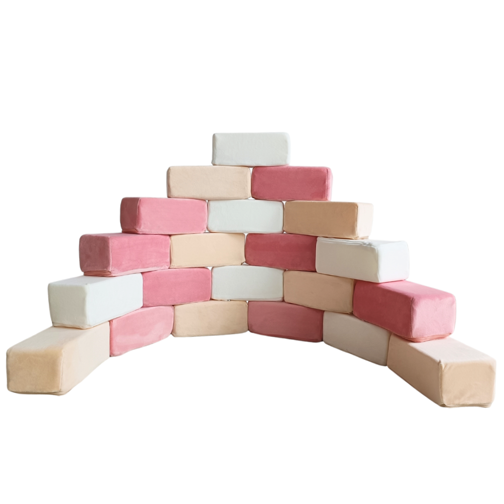 PLUSH FOAM BLOCKS (RECTANGLE) - Pink/Beige/White Wonder Space