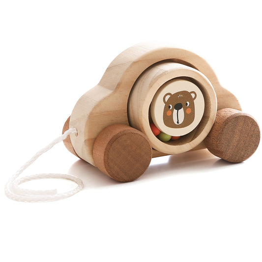WOODEN TOY (BEAR CAR)