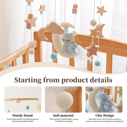 MÓVIL PARA BEBÉ (CONEJO Y LUNA)