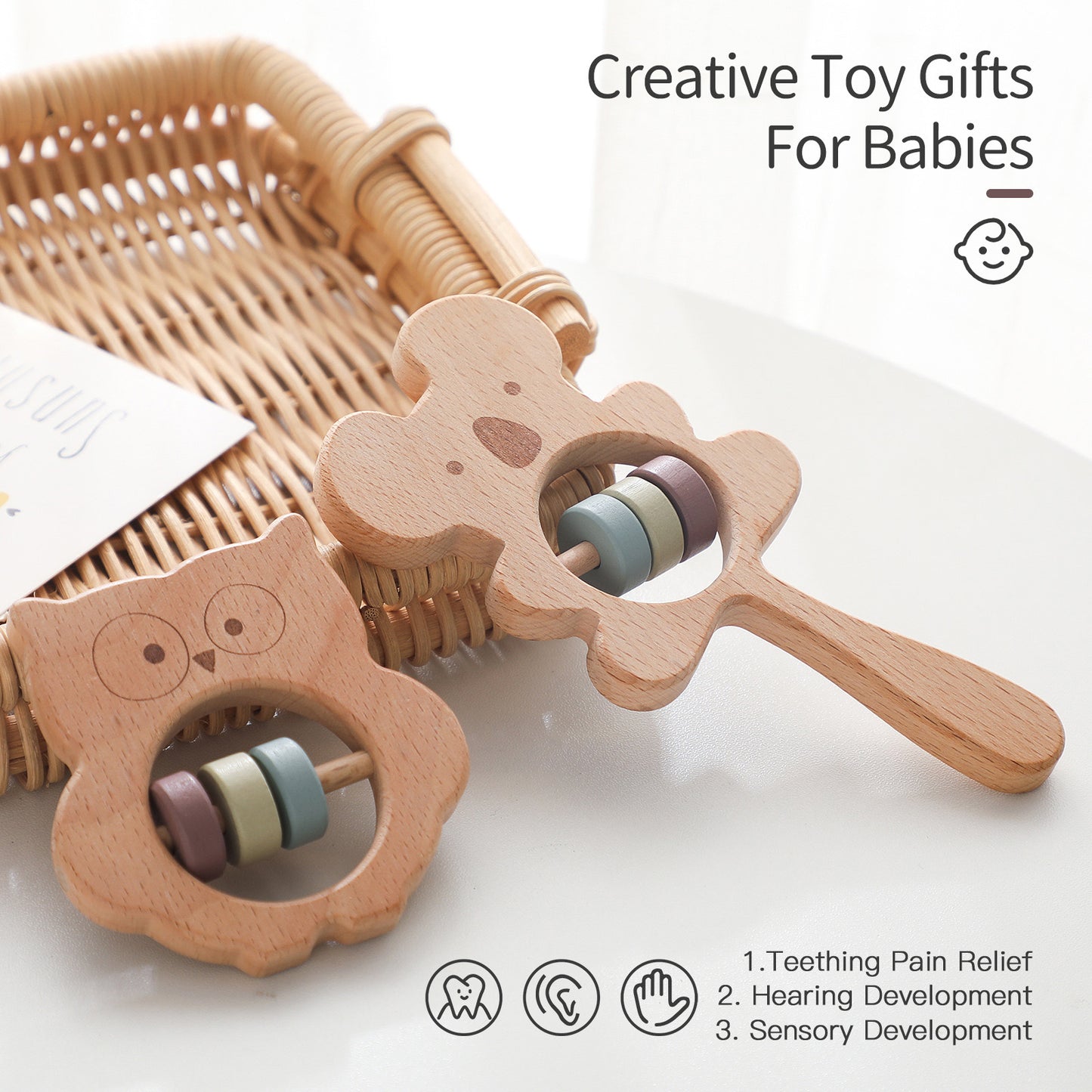 BABY RATTLE TOY (OWL & KOALA)