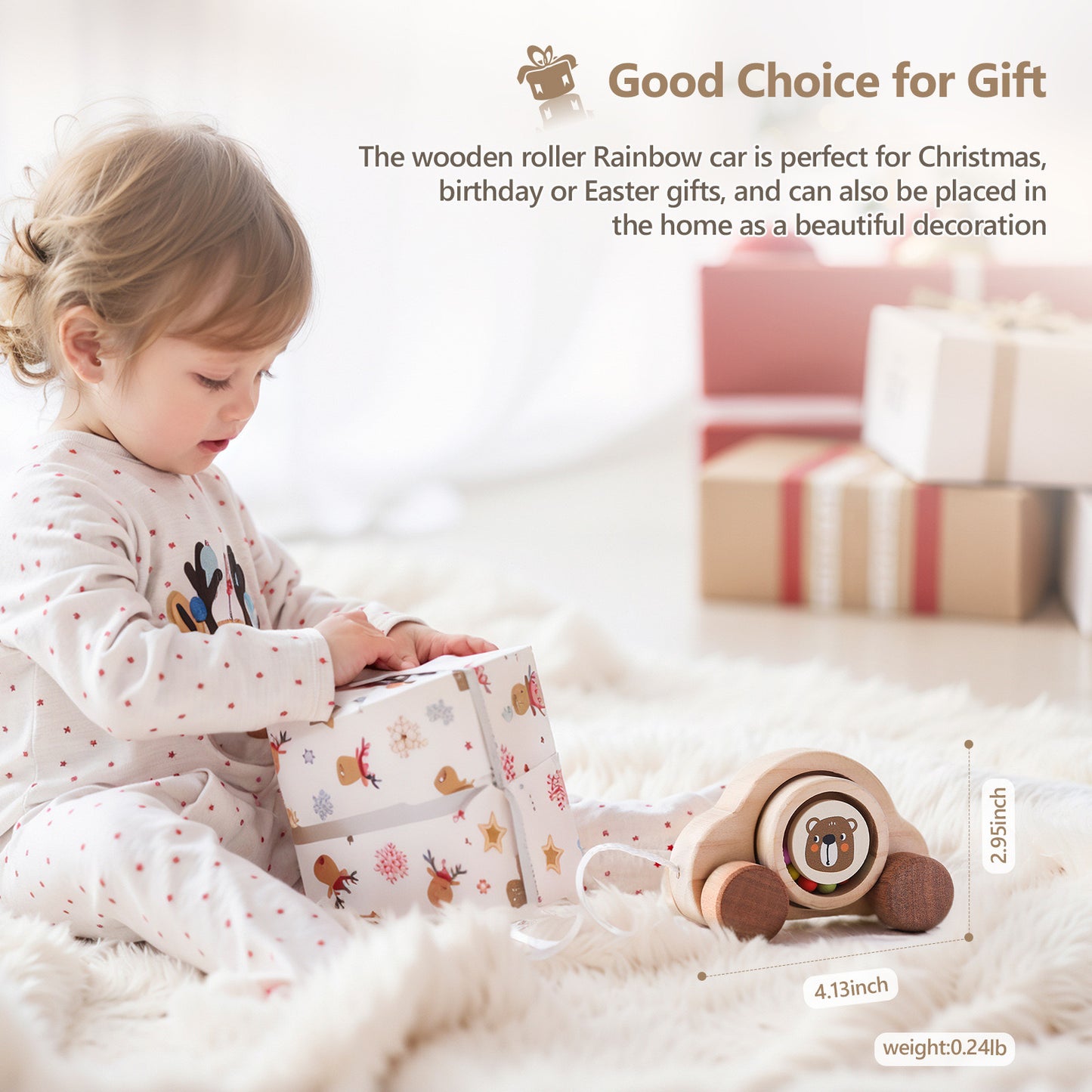 WOODEN TOY (BEAR CAR)