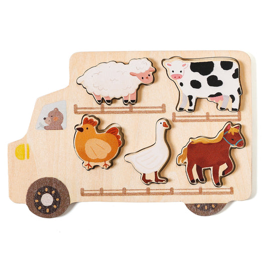 WOODEN PUZZLE (FARM & CAR)
