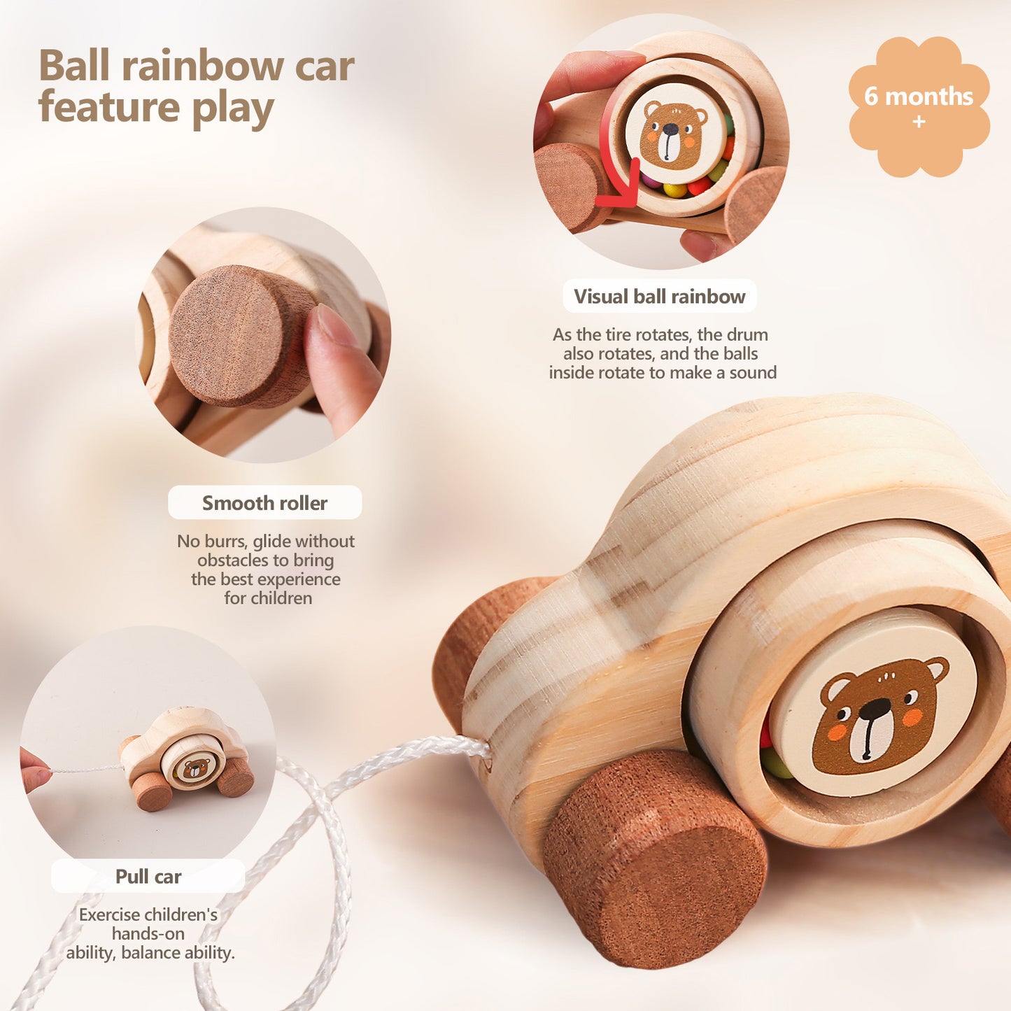 WOODEN TOY (BEAR CAR)