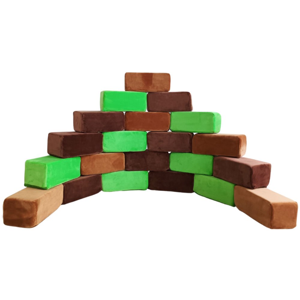 PLUSH FOAM BLOCKS (RECTANGLE) - Brown/Green Wonder Space