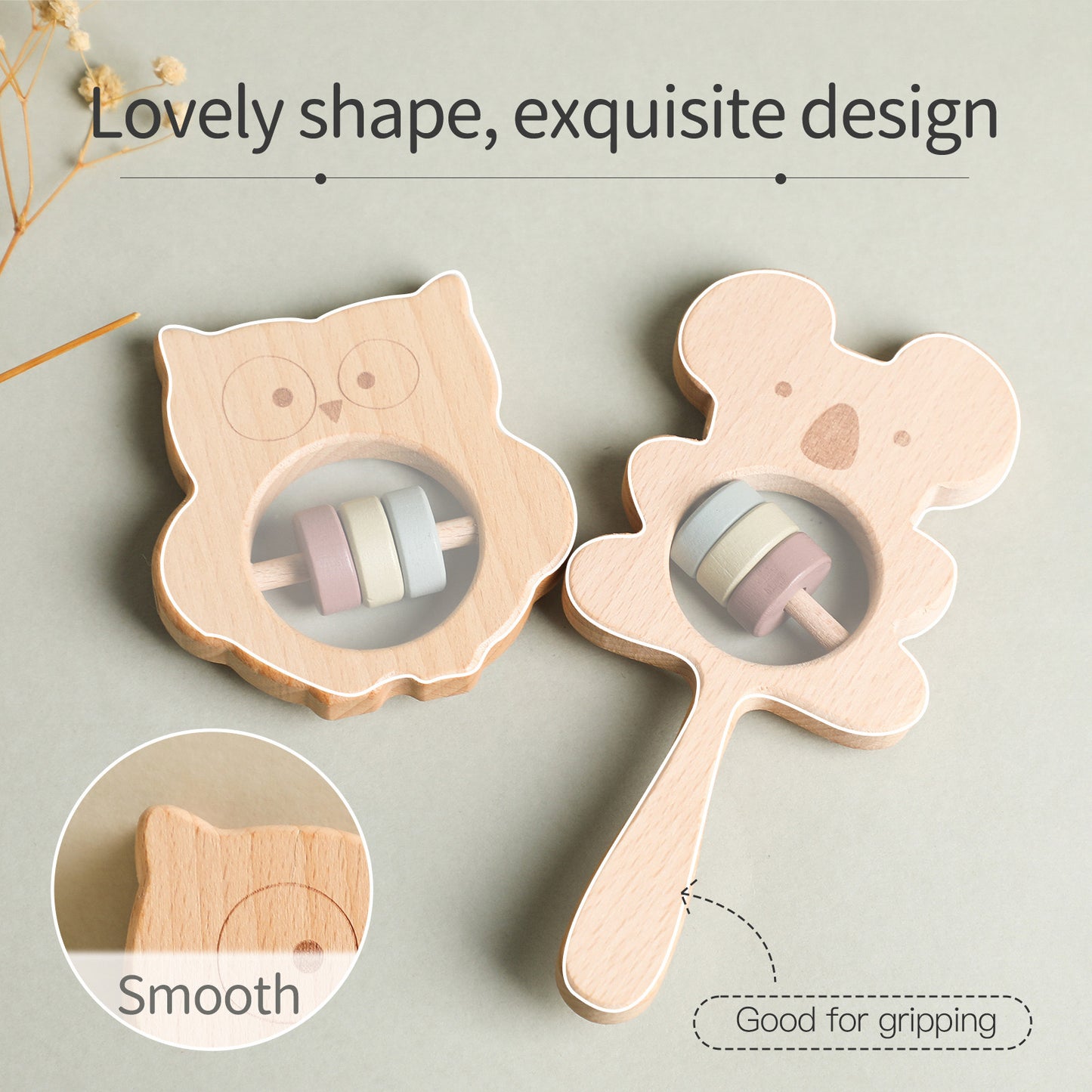 BABY RATTLE TOY (OWL & KOALA)