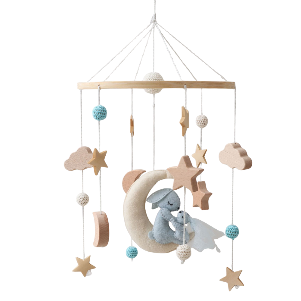 MÓVIL PARA BEBÉ (CONEJO Y LUNA)