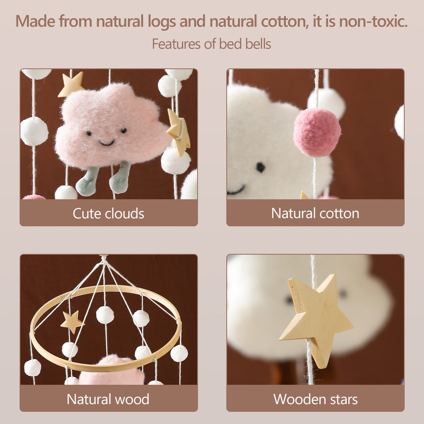 BABY MOBILE (FELT BALL, CLOUDS)