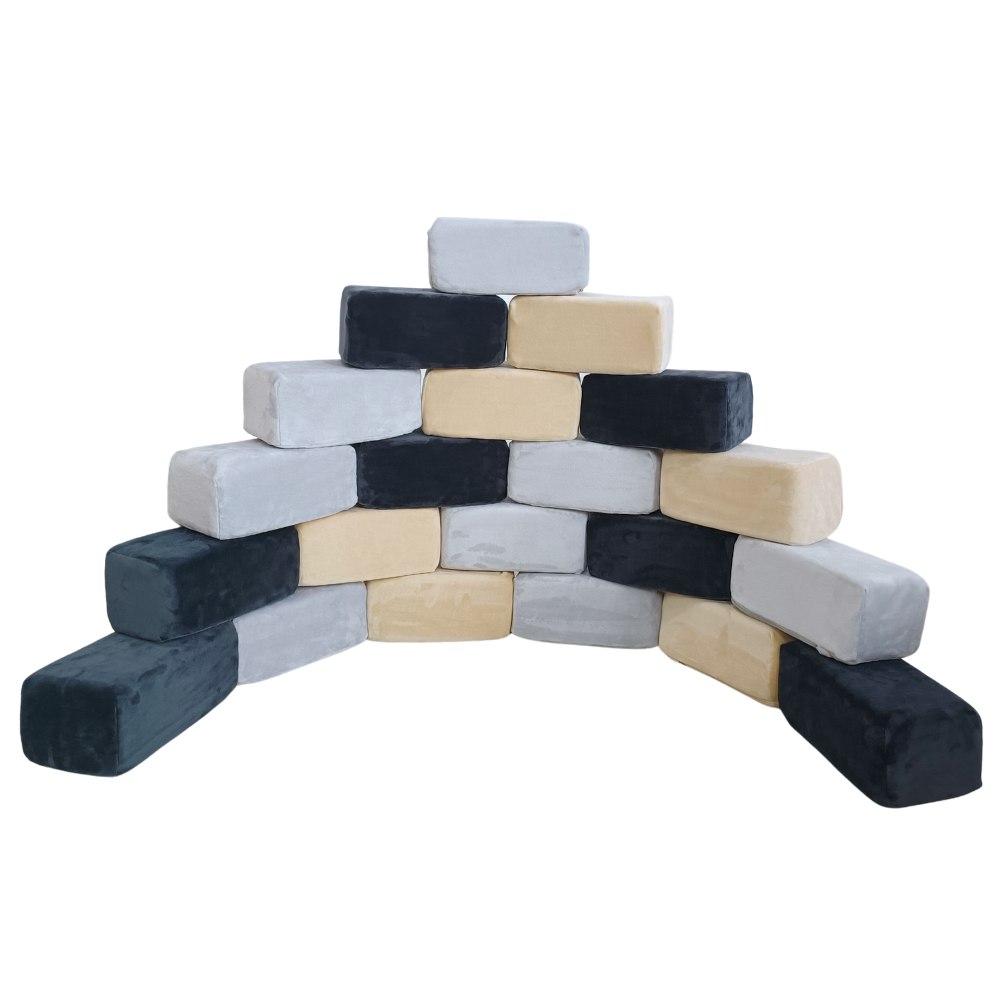 PLUSH FOAM BLOCKS (RECTANGLE) - Beige/Blue/Grey Wonder Space