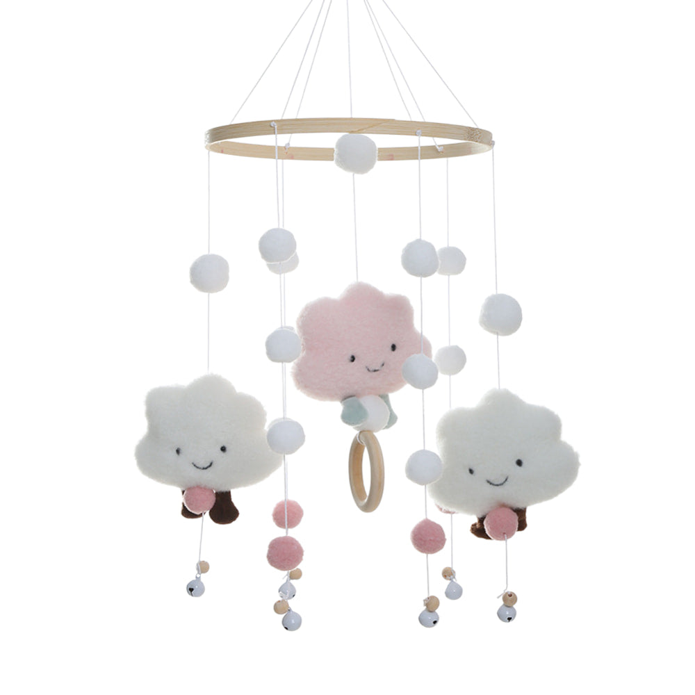 BABY MOBILE (FELT BALL, CLOUDS) - Pink / Without Wonder Space