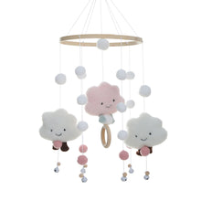 Cargar imagen en el visor de la galería, BABY MOBILE (FELT BALL, CLOUDS) - Pink / Without Wonder Space
