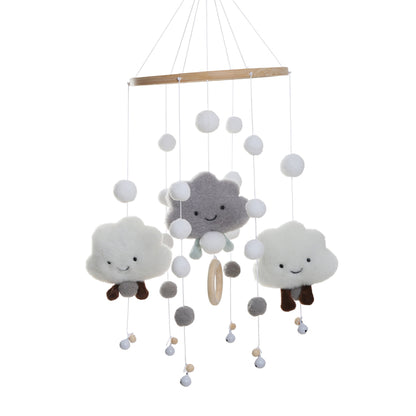 BABY MOBILE (FELT BALL, CLOUDS) - Grey / Without Wonder Space