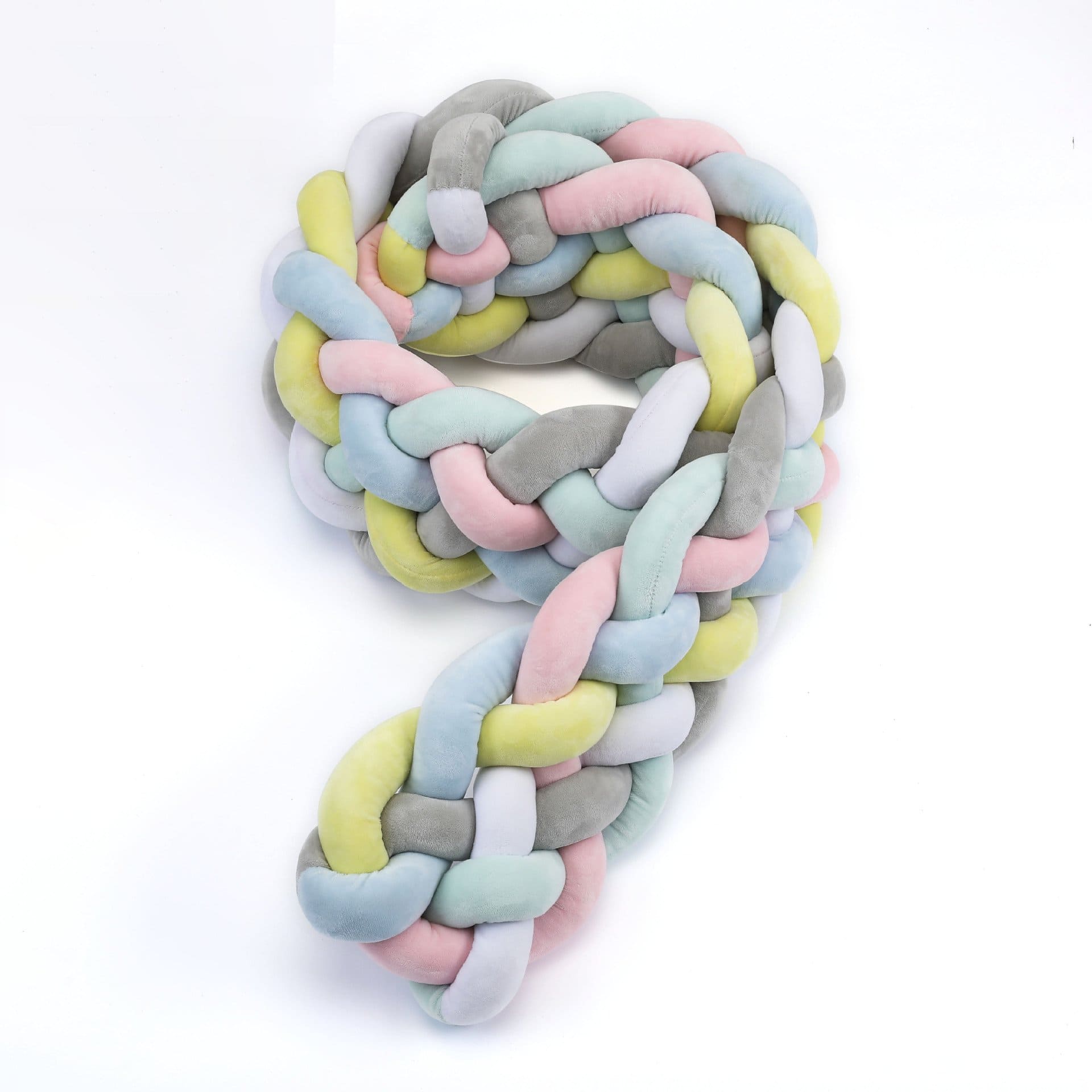 BRAIDED BUMPER (EXTRA HEIGHT) - White/Blue/Pink/Green/Grey/Yellow Wonder Space