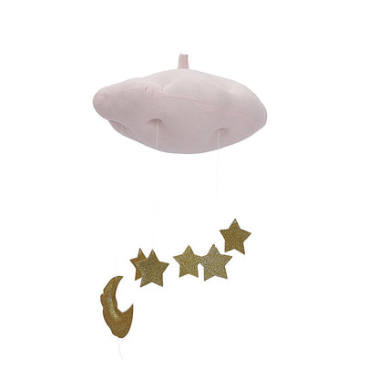 BABY MOBILE (CLOUD, STARS) - Pink with gold stars / Without Hanger Wonder Space