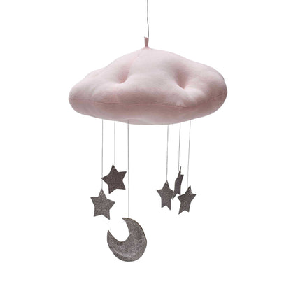 BABY MOBILE (CLOUD, STARS) - Pink with silver stars / Without Hanger Wonder Space