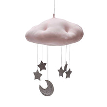 Carica l&#39;immagine nel visualizzatore di Gallery, BABY MOBILE (CLOUD, STARS) - Pink with silver stars / Without Hanger Wonder Space
