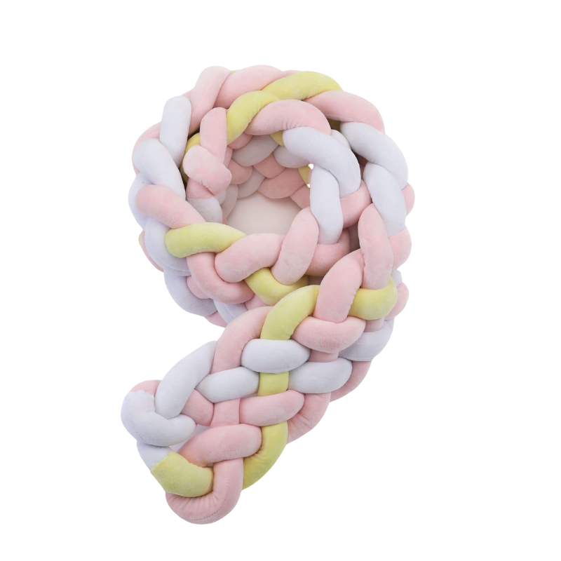 BRAIDED BUMPER (EXTRA HEIGHT) - Pink/White/Yellow Wonder Space