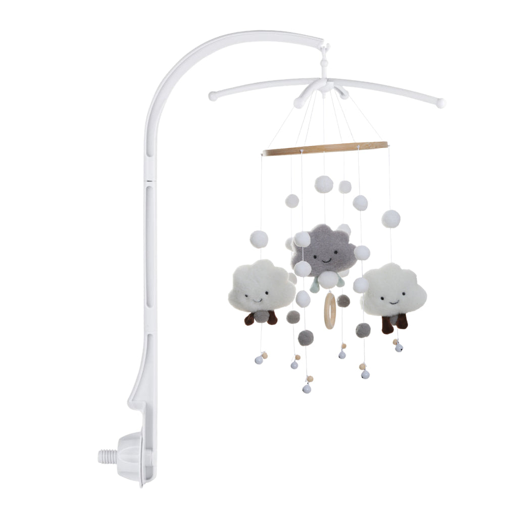 BABY MOBILE (FELT BALL, CLOUDS) - Grey / With Hanger Wonder Space