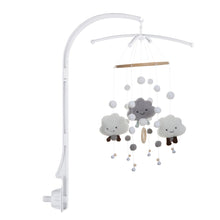 Carica l&#39;immagine nel visualizzatore di Gallery, BABY MOBILE (FELT BALL, CLOUDS) - Grey / With Hanger Wonder Space
