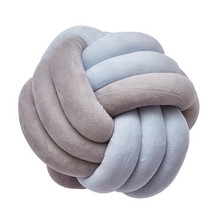 Load image into Gallery viewer, KNOTTED PILLOW (RAINBOW) - Grey/Blue Wonder Space
