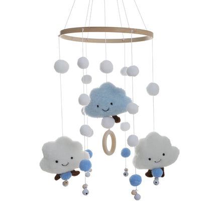 BABY MOBILE (FELT BALL, CLOUDS) - Blue / Without Wonder Space