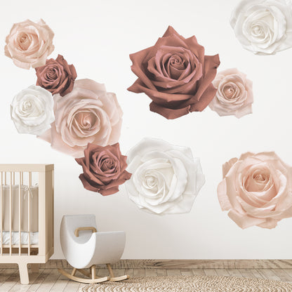 WALL DECALS (PEONY) - Paper Flower (Brown Rose) Wonder Space