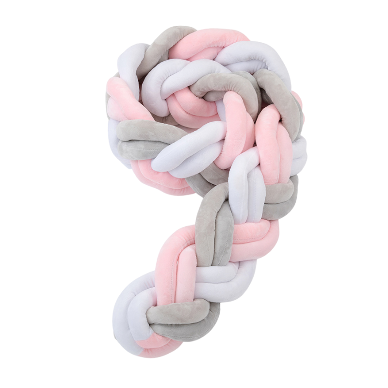 BRAIDED BUMPER (TWIST) - Pink/White/Grey Wonder Space